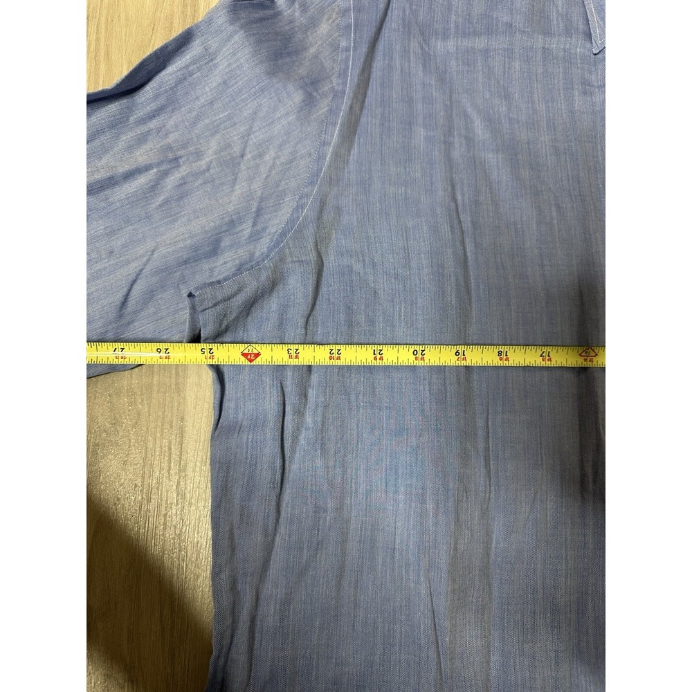 Ermenegildo Zegna Su Misura Regular Fit Long Sleeve Blue Shirt 46/18 - Picture 11 of 13